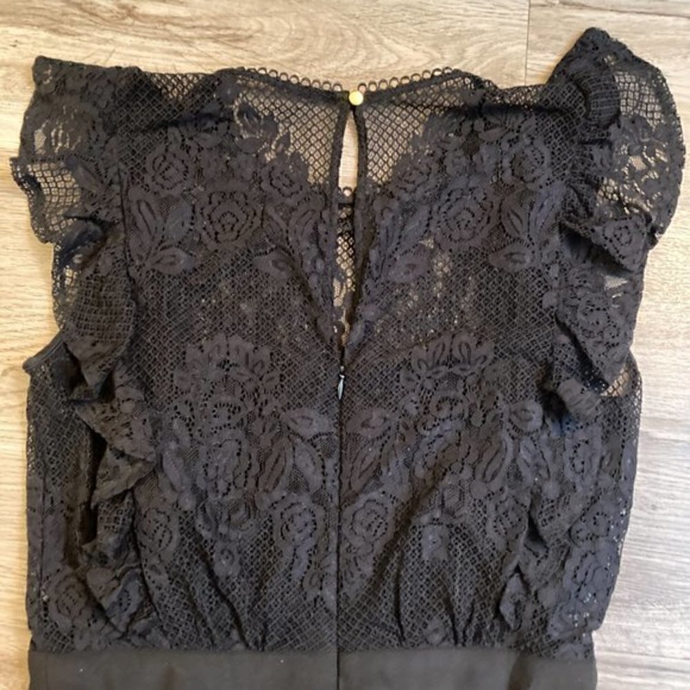 Julia Jordan Black Lace Bodice Jumpsuit Size 4 - Picture 10 of 11